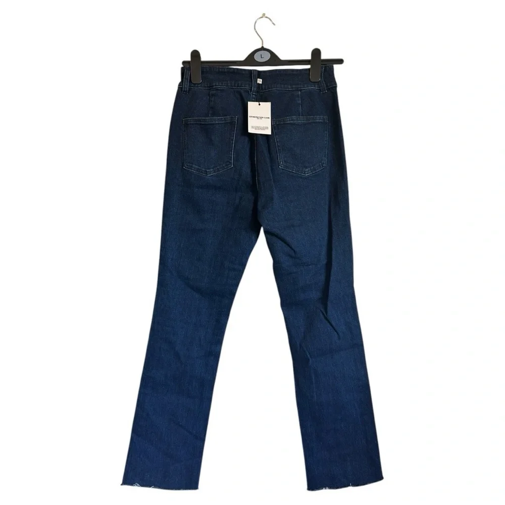NWT GENERATION LOVE Justine Straight Leg Denim Pants Silvertone Buttons